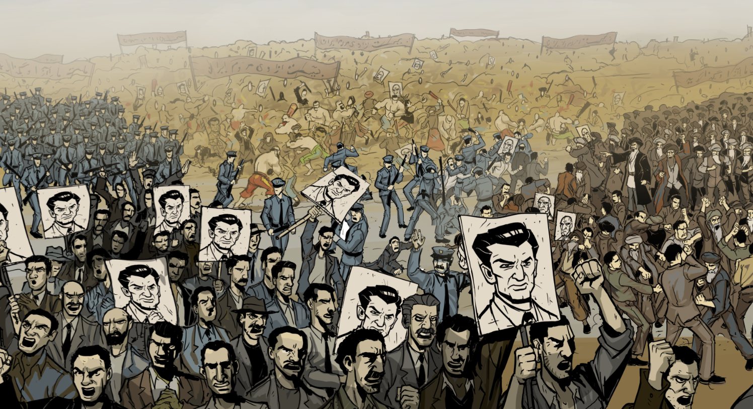 1953 protests and portraits of the Shah, from Operation Ajax