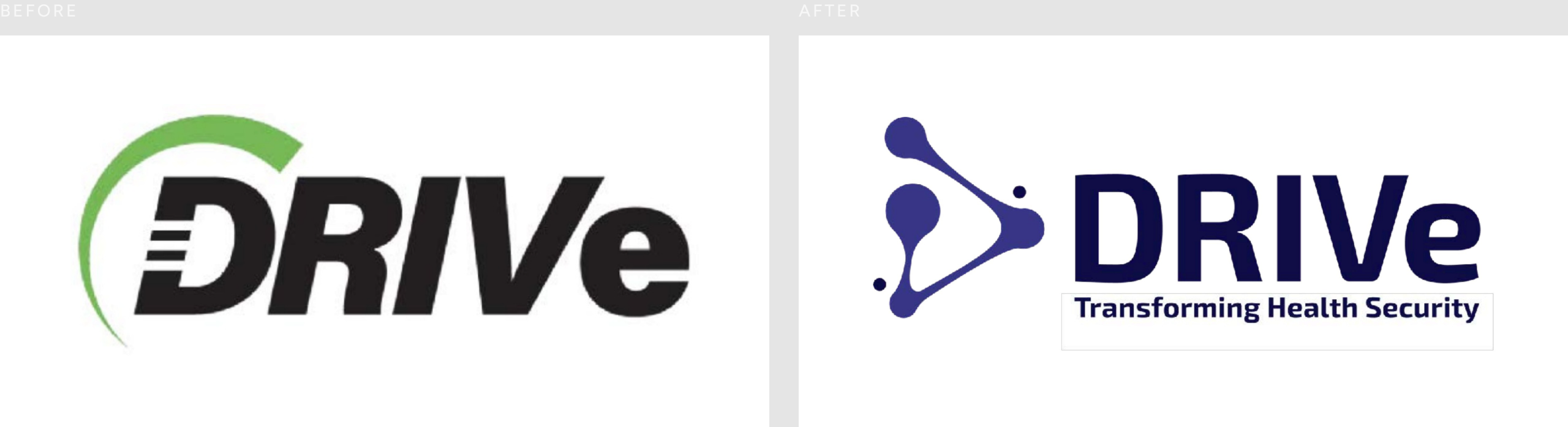 DRIVe logo before and after